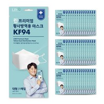 린프리미엄 황사방역용 마스크 대형 KF94, 1개입, 100매, 화이트