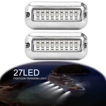 27 LED 스테인레스 스틸 해양 네비게이션 조명 50W 수중 폰툰 보트 IP68 방수 요트 선박 낚시 야간 램프, [02] 1pcs White