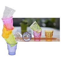 업소용 PC 물컵 음료수 주스 카페용 투명 안깨지는 컵, 튤립컵, 핑크