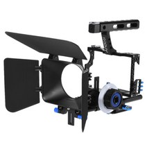 [해외]카메라 Andoer c500 캠코더 비디오 케이지 리그 키트 매트 상자 + 초점 추적 + 소니 a7sa7a7r ildc 핸들, 협력사, 푸른