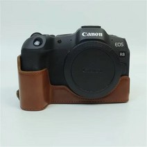 PU 가죽 카메라 하프 바디 케이스 가방 커버 캐논 EOS R8 보호 쉘, 03 Coffe