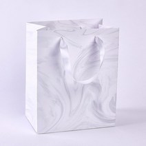 미디엄 블랙 선물 가방 20.3 x 12.7 25.4cm(8 5 10인치) 크래프트 종이 쇼핑백 12개 손잡이 벌크 비즈니스 공예 식료품 부티크 파티 결혼식용 상품 소매 포장 가방, 30 pcs, White (Marble)