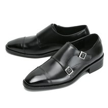 커스텀에이드 6cm 키높이 클래식 더블몽크스트랩 수제화 메이슨(EL0207BK)