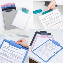 A4클립보드 종이홀더 블루 아크릴보드판 A5클립보드, 투명