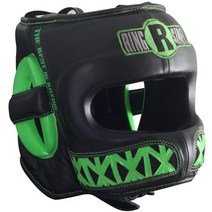 Ringside Youth Face Saver 헤드기어 블랙 미디엄 477931, Black/Lime