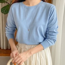 아모르데이 여성용 포멀핏 라운드 리퓨 라운 니트