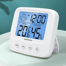 Amvolta lcd 디지털 온도 습도 측정기 백라이트 홈 실내 전자 습도계 온도계 기상 관측소 베이비 룸