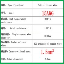 8게이지배선 100 meters/50 high quality soft silicone wire and cable 8 12 14 16 18 20 22 24 26 28 30, 10 15AWG_01 1m_01 red