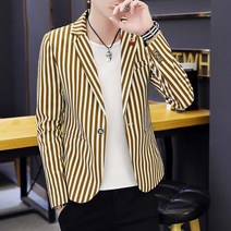 남자재킷 남자정장자켓 남성용 버티컬 스트라이프 블레이저 우아한 고급 패션 심플한 비즈니스 캐주얼 파