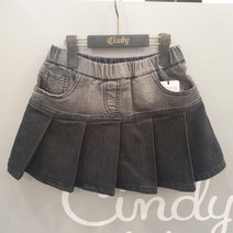 신디키즈 SH03 그라워싱 블랙 데님 스커트 CIWH23S3Z