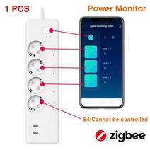 지그비 파워 스트립 에너지 모니터링 와이파이 스마트 USB 소켓 220V Eu 한국 플러그 투야 스마트 라이프, 01 100-240V_01 EU_01 16A, 03 ZigBee-1 PCS