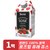본네 핀란드 100% 로즈힙 퓨레 주스 500ml 파이토 케미컬 항산화 작용 면역 증진 해독 도움 원액 쥬스 팩 음료, 1팩