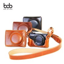 bob 캐논 Canon G7X Mark2 카메라 가죽 스트랩 케이스 크로스백 속사케이스, 캐논G7XMark2_초코브라운