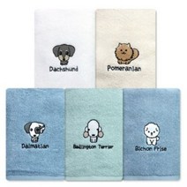 송월타월 러블리펫 수건 130g 30수 면사, 베이지 + 포메라이안, 25개