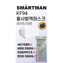스마트맨황사방역마스크KF94- 미세먼지차단 대형, 화아트kf94(15개)