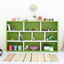 나산가구 낮은 3단 1950 책장, 화이트연두