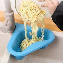 수전 자취 음식물 쓰레기 쓰레기통 짬통 거름망 거치대 잔반 통 처리 음쓰통 매직 홀더 아파트 거름통 싱크대 걸이 휴지통 음식 걸이형 수거 용기 가정용 비닐 봉지 주방 4컬러, 색상, 블루