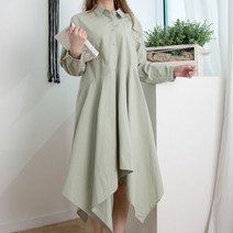 [바보사랑] A2504 언발란스 코튼 셔츠 원피스