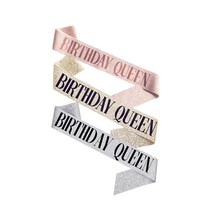 Lovely 미스코리아띠 생일 어깨띠 공주 파티 소품 생일띠 3색, 실버SB004164