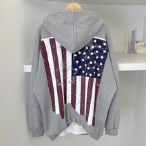 DG 크랙 USA 가오리핏 박스 후드 티셔츠