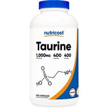 뉴트리코스트 Nutricost Taurine 타우린 1000mg 400캡슐 2팩, 400개입, 2개