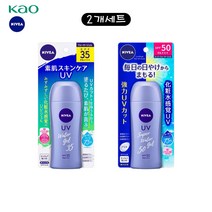 일본 NIVEA 니베아 선크림 선블럭 자외선 차단제 워터젤 SPF35 SPF50 80g 2개 세트