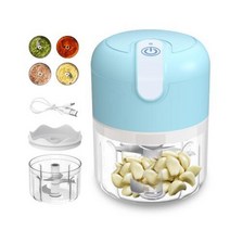 믹서기 휴대용 미니 소형 무선 텀블러 블렌더 전기 마늘 다지기 USB 충전식 식품 250ML 푸드 프로세서 용, Blue+3 1