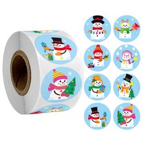라벨기 귀여운 프린팅 라벨 미니 100-500pcs 6 디자인 1 Inch 크리스마스 테마 인감 레이블 스티커 DIY 선물 베이킹 패키지 봉투 편지지 장식, 13 QY687-100pcs