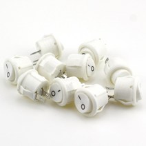 전동킥보드 경적스위치 킥보드깜빡이소형 원형 보트 로커 스위치 16mm 직경 블랙 미니 라운드 블랙 화, 04 White 10PCS
