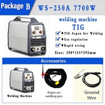 티그 용접기 5000w tig 250a 220v 인버터 가스 조절 반자동 아르곤 1세트, ws-250-220v-t1, au 플러그