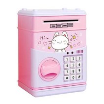돈세는 기계 지폐 계수기 현금 위조지폐 감지기 지폐교환기 만화 전기 ATM 암호 돼지 저금통 안전 상자 동전 돈 장난감 어린이 절약 미니 아이 선물, Cat