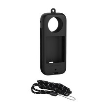 Insta360 X3 파노라마 카메라 렌즈 바디 낙하 방지 스크래핑 소프트 보호 슈트 로프 미끄럼 실리콘 쉘, 02 Black fuselage
