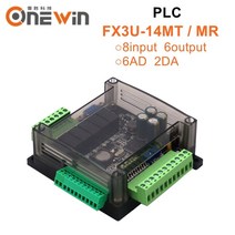CNC 컨트롤러 모션 제어 FX3U-14MR PLC 산업용 제어 보드 8 입력 6 출력 6AD 2DA 및 RS485 RTC FX1N 및 fx2, 02 FX3U-14MR-RS485-RTC