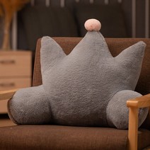 큰쿠션 대쿠션 사무실 요추 지원 의자 소파 거실 임산부 등 낮잠 이슈, 60 * 55CM 탈착 및 세탁 가능 및 무료 아이 마스크 강화 + 그레이 크라운 (토끼 봉제 인형)