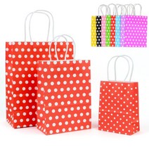 땡땡이 무늬 종이 쇼핑백 도트무늬 선물백, 중 - 진분홍