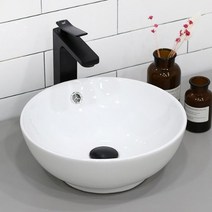 A013A 도기볼세면기 탑볼세면기세면볼 세면대 세면기 탑볼세면, I트랩(바닥배수), CH 엔틱블랙 일반형 자동폽업