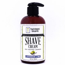 Taconic Shave 천연 면도 크림 - 라벤더 라임 - 울트라 리치 하이 비누 포뮬라 - 남성 및 여성용 천연 면도 크림 226.8g(8온스) 펌프 병 - 향 면도 크림, Lavender Lime