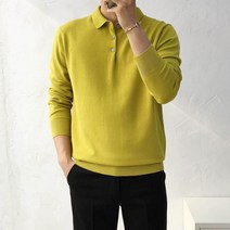 남자 부드러운 캐시 스판 단추 헨리 카라넥 니트