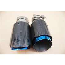 Akrapovic 용 자동차 광택 탄소 섬유 머플러 팁 배기 시스템 파이프 노즐 스트레이트 블루, 17 54MM IN 114MM OUT