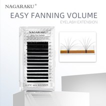 NAGARAKU-이지 패닝 오토 팬 속눈썹 익스텐션 패스트 블룸 플라워 메가 볼륨 프리 본드, 01 C_01 0.03 미리메터_09 mix(8-15)
