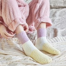 겨울 여성 기모 양털 임산부 파스텔 삼색 수면 양말 수족냉증 보온 마이누디 AE-025