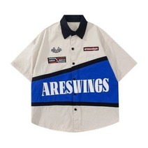 힙합 레이싱 재킷 남자 하이 스트리트 레터 자수 패치 워크 대학 윈드 브레이커 코트 레트로 오토바이 대표팀, XXL