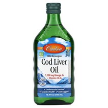 Carlson 노르웨이산 대구 간유 500ml16.9온스, 8.4 액상 온스