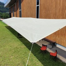 크림 그늘막 쉐이드 썬쉐이드 옥상 천막 차광막 테라스 카페 선쉐이드, 4번: 2 x 5