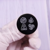 에어핀 테슬론 에어탱크아바타 요소 국가 기호 핀 네온 지구 화재 물 벤더 브로치 미적 예술, 한개옵션0