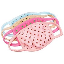 베이직클로즈 성인용 중형 땡땡이 면 마스크 황사 먼지 패션 여성, 땡땡이 핫핑크