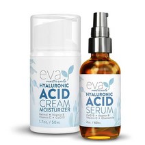 비타민앰플 레티놀 미백 비타민C 씨 기미앰플 세럼 Eva Naturals의 히알루론산 루틴 번들 세럼2oz 모이스처라이징 크림1.7oz, 단일수량