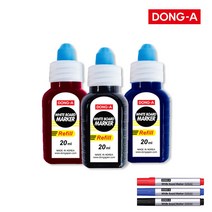 동아 화이트 보드마카 리필잉크 3색 낱개, 블랙