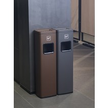 재떨이쓰레기통 호텔 상업용 식당 레스토랑 흡연실 미니 대형 스테인레스 스틸 수직 8L 12L 15L 휴지통, J (재떨이 + 휴지통)