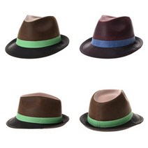 빈티지 인조가죽 인디아나존스 페도라햇 멋쟁이모자 챙짧은모자 어르신모자